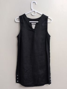Nicole Miller New York Black Linen Shift Dress